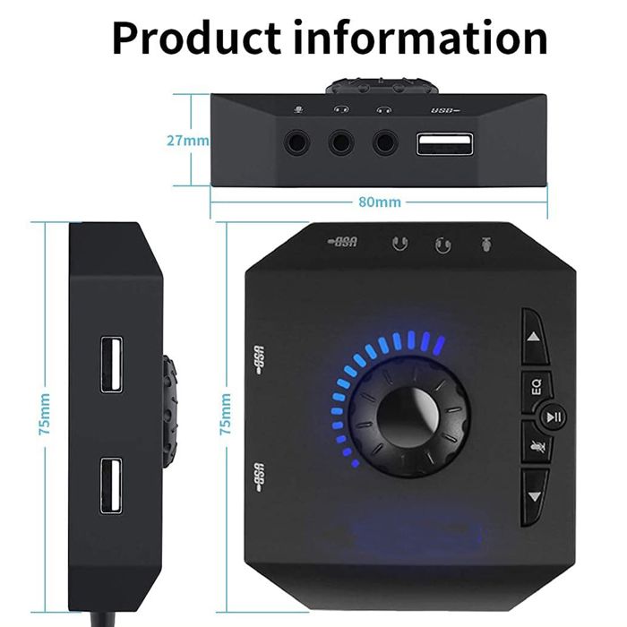 Carte Son Externe USB Avec Contrôle De Volume – 3 Ports 3,5mm (micro + Casque) – Plug & Play Pour PC Portable Et Bureau