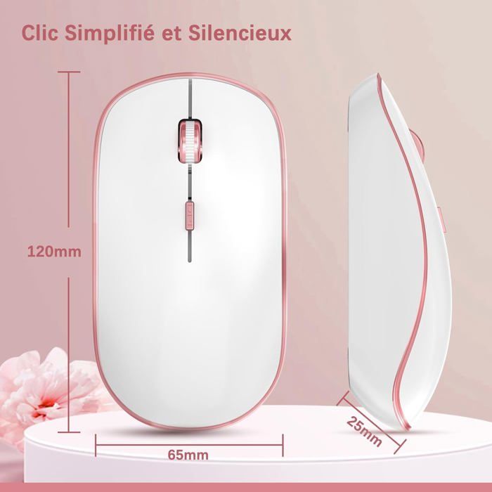 Clavier Et Souris Sans Fil ançais Azerty, 100% Boutons Chocolat, Sk