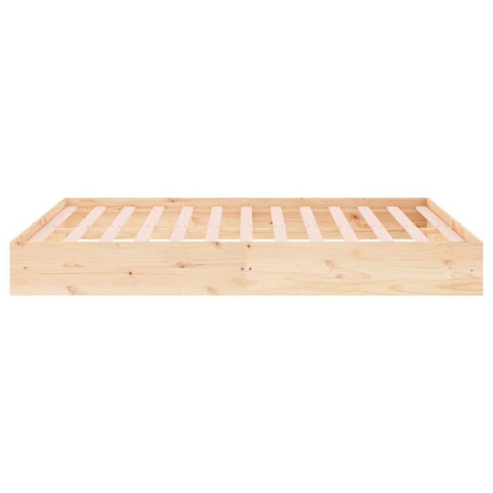 Cadre De Lit En Bois Massif 180x200 Cm (super King) - Brun - Neuf