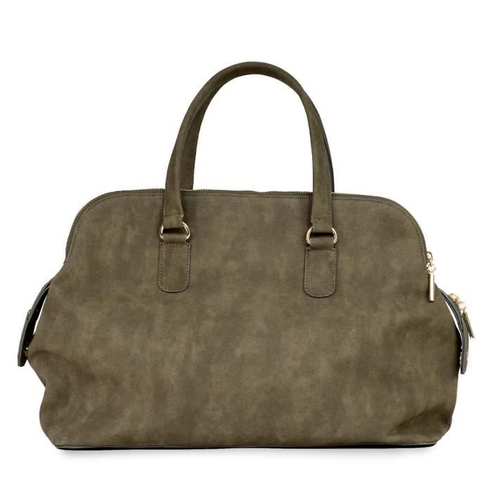 KINSTON Sac Ordinateur Tiana - Façon Nubuck - Kaki