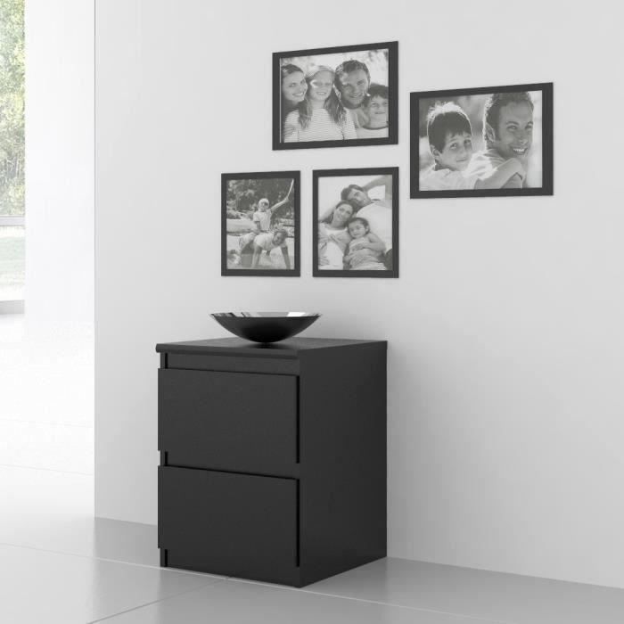 NATTI Chevet contemporain noir mat - L 42 cm