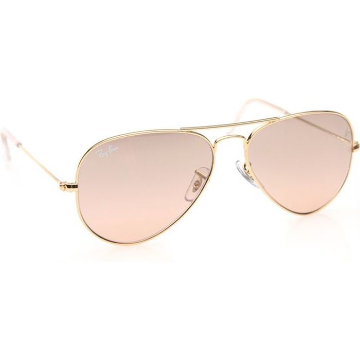 RAY BAN Lunettes de Soleil Aviator Mixte Dore Achat Vente lunettes de soleil Mixte Adulte Neuf Cdiscount