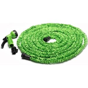 Pistolet 8 Fonctions Sans Pli LINZI Tuyau d'arrosage Extensible 15M 50FT Rétractable Flexible Double Latex Tuyau Intérieur Connecteurs en Laiton Support de Tuyau 