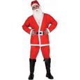Déguisement Père Noel adulte homme - Rouge et blanc - Taille unique M/L et XL-0