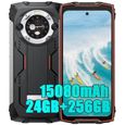 Blackview BV9300 Pro Téléphone Portable Incassable 24Go+256Go MTK G99 Android 13 15080mAh 33W 64MP+32MP 6.7" NFC Etanche - Orange-0