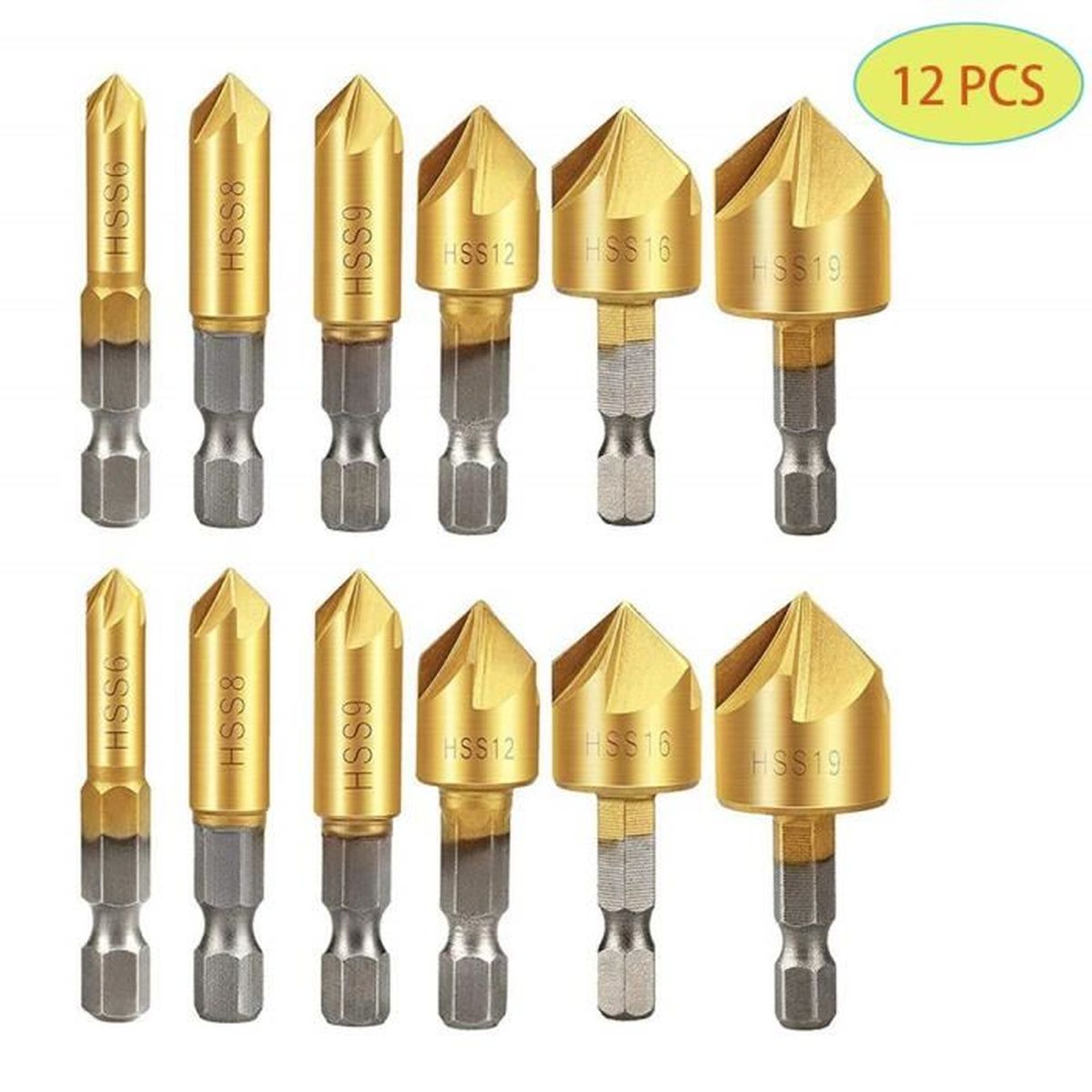 12 Fraises à défoncer mèches carbure pour défonceuse outils menuiserie 8mm noir