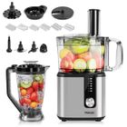 KNKA Robot multifonction 9 en 1 750W Robot de cuisine 5 vitesses + Pulse - Bol 2 L - Blender 1.8 L