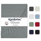 Komfortec Jersey Drap Housse 90x200 cm, 100% Coton, Gris