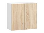 Meuble de cuisine haut AKORD W60 LIMA modulable Blanc 60 cm 2 portes façade Chêne Sonoma 2 étagères 60x30,5x58 cm