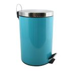 MSV Poubelle à pédale Inox 12L Bleue