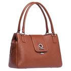 LAMARTHE Sac porté épaule femme Opéra cognac cuir de vachette foulonné pleine fleur