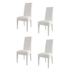 T M C S Tommychairs - Set 4 chaises cuisine LUISA, robuste structure en bois de hêtre, assise et dossier en cuir artificiel couleur blanc