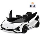 Lamborghini SIAN Voiture Électrique 12V Enfant, Télécommande 2,4G, Klaxon, Musique, 2 Portes Papillons, Vitesses 3-5km/h, Blanc