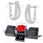 LE COIN COQUIN LCC® Boucles d'oreilles en argent sterling en forme de U Argent standard S925 Couleur inaltérable VVS1 Moissanite coupe 3ex