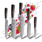 WELAN 5 pièces Set de couteaux de cuisine japonais Damas style couteau de cuisine laser
