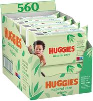 HUGGIES Lingettes Natural Care, enrichies Aloe Vera (10 paquets de 56 lingettes)