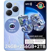 Téléphone Portable 5G Blackview Shark 9 NFC (8+16)Go RAM 256Go ROM Android 14 6.67" 50MP 5000mAh Dual SIM - Bleu