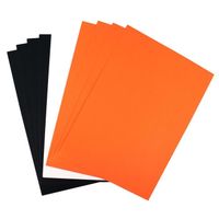 Feuilles papiers A4 220 grs noir, orange, blanc x 10 pcs - MegaCrea DIY {couleur}
