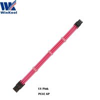 Pink 500mm -Rallonge de câble d&#39alimentation PCI E 6PIN 18AWG, avec peignes, extension mâle à femelle, options multicolores