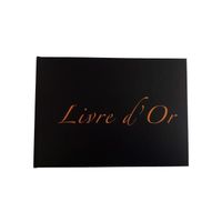 Livre d'Or Format A4 paysage - 100 pages - Couverture noire mate, lettres oranges - Qualité Premium