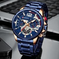 CURREN marque de luxe montre pour hommes sport quartz montre lumineuse décontractée en acier inoxydable mâle horloge cadeau