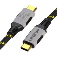 LINKUP - Câble USB 4.0 240W 40Gbps Type-C Thunderbolt 4 2m Vidéo 8K60Hz Transfert de données et Charge Rapide Gainé Durable Compa