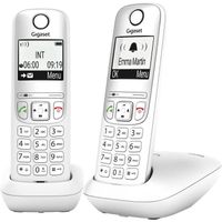Téléphone fixe sans fil Gigaset A695 Duo - Blanc - Répertoire 100 contacts - Blocage d'appels - Mains-libres HD