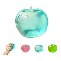 Balle Anti-Stress Transparente en Forme de Pommes à Remontée Lente Jouet Fidget Étanche Portable Soulagement de l'Anxiété Jouet à Presser pour la Main pour la Maison le Voyage Cadeau Rose