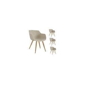 CHAISE YANICE-Chaise Coque mastic, pieds métal chêne (x4)