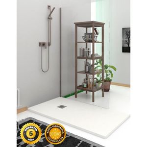 allibert receveur de douche effet pierre terreno 140x90 cm blanc cdiscount bricolage