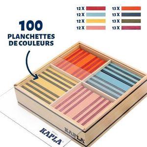 ASSEMBLAGE CONSTRUCTION KAPLA Coffret Octocolor: 100 planchettes + 8 couleurs de planchettes à combiner pour réaliser des créations hautes en couleurs !