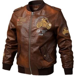 Blouson de moto Blouson de moto pour hommes en cuir PU Motocross R