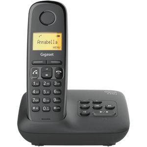 Téléphone fixe A270A Téléphone Fixe Sans Fil Dect Répondeur Noir[