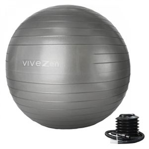 BALLON SUISSE-GYM BALL Ballon de yoga - VIVEZEN - Diam 65 cm - Gris - Fitness, Gymnastique