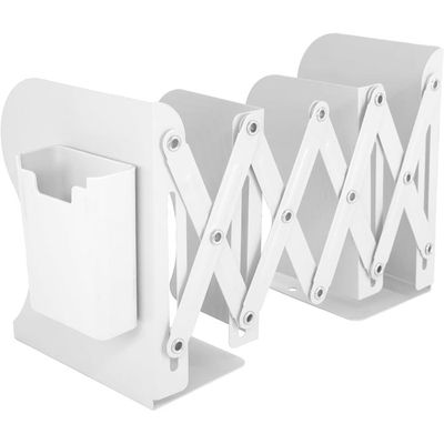 Serre-livres Réglable Métal Extensible Avec Porte-stylo - Pour Bureau, Maison, école - 3 Compartiments De Rangement