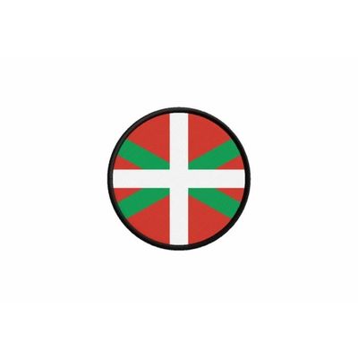 Patch Thermocollant Croix Basque - 10 Cm Diamètre - Velours Rouge - Euskadi - Pays Basque - 10