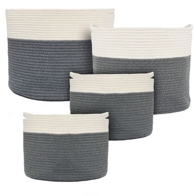 DAVIHOMI Panier Carré En Corde De Coton Tissée Pour Organiser
