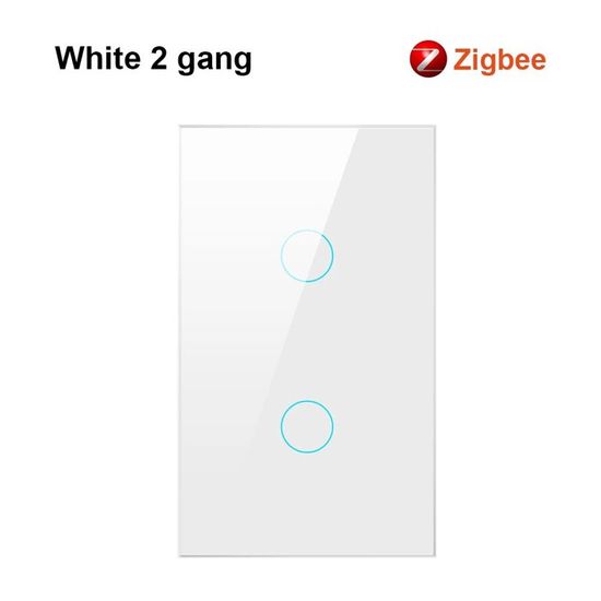 Interrupteur Mural Intelligent Zigbee 2 Gangs MOES - Compatible Avec Tuya