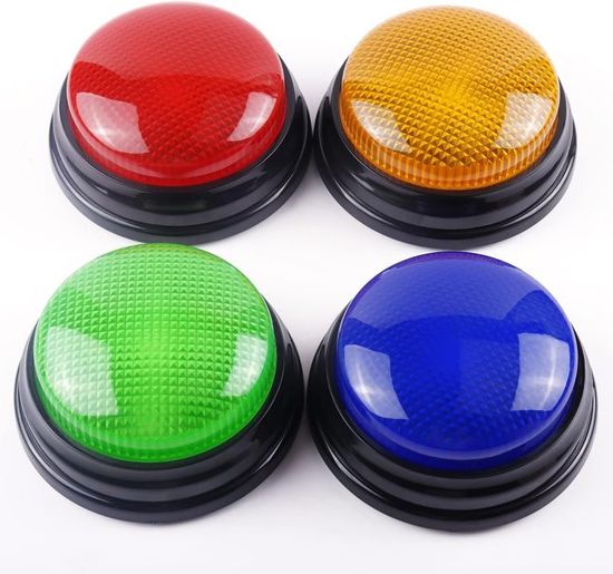 Learning Resources Buzzers Enregistrables - Jeu de 4 & Basics Lot de 20 piles alcalines Type AAA 1,5 V 1340 mAh (design variable