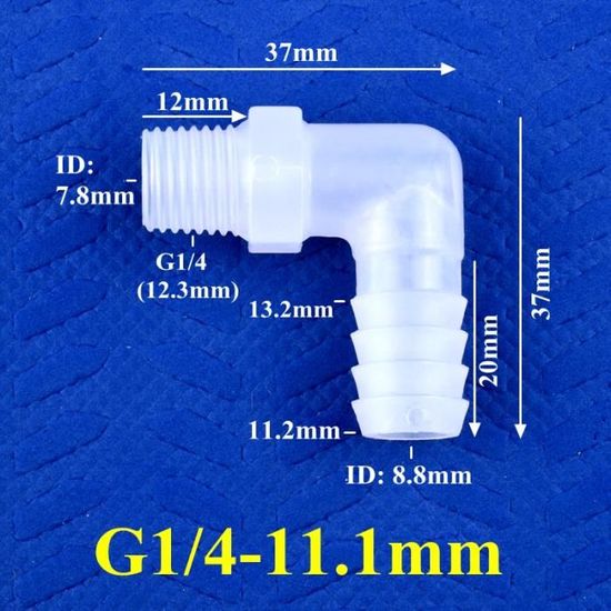 2 Pièces Raccord 25 Mm X 3/4″ Coudé 90° à Filetage Mâle En Polypropylène PP Pour Connexion De Tuyau Polyethylene PE - MONTERAL