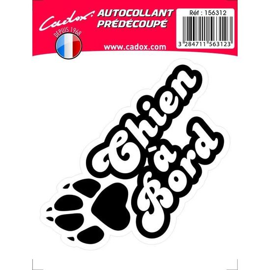 Autocollant "Chien à Bord" – Sticker Vinyle Résistant – Fabrication Française – Dimensions 15x11 Cm - 7