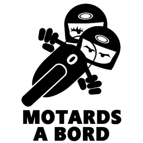 Sticker 'Motarde à Bord' En Vinyle Résistant – 8 Couleurs Et 4 Tailles – Facile à Poser – Fabriqué En France