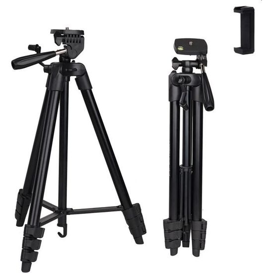 Trépied ZETONG 170cm Aluminium Léger - Compatible Appareils Photo Et Smartphones - Inclut Télécommande Et Sac