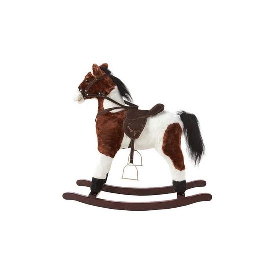 Grand cheval a bascule interactif a batterie pour enfant 3ans Blanc et Brun. Blanc Et Brun Cdiscount Jeux Jouets
