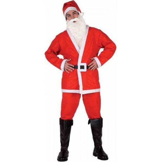 Déguisement Père Noel adulte homme - Rouge et blanc - Taille unique M/L et XL