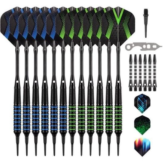 Fléchettes électroniques Fléchettes Souples 18g - Lot De 3 | Pointe Souple | Pour Cibles Électroniques | Set Tournoi Jeu Fléchettes électronique