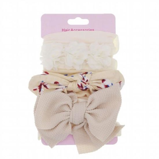 Turban Bébé Ajustable Photo 4 Bandeaux Bébé Fille Nylon Doux - Arcs Ajustables - Nouveau-né Infantile - Accessoire Photo Fête Accessoire Cheveux Bébé