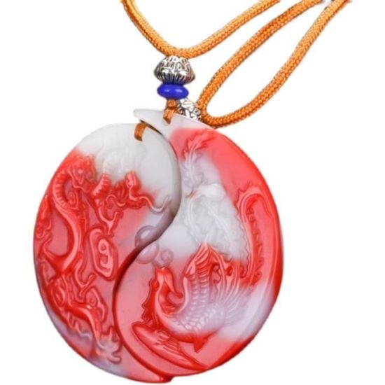 Collier Obsidienne Noire Yin Yang Kagodri - Pendentif 50mm - Feng Shui - Homme/Femme - Réglable 50-80cm