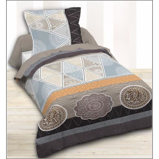 Parure De Lit 1 Place Et Demie, Coton Et Satin, 1 Drap Plat 180 X 290