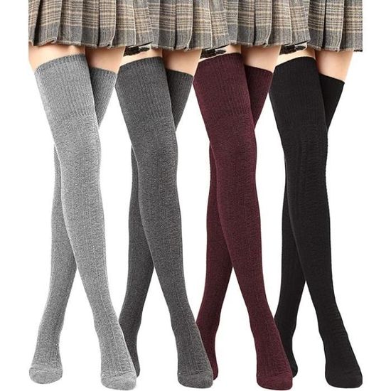 Chaussettes hautes mi cuisses femme best sale
